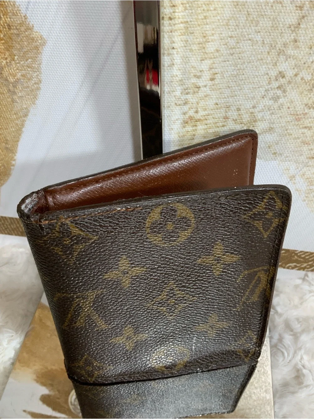 EUC Louis Vuitton Monogram Canvas Wallet in Brown and Gold